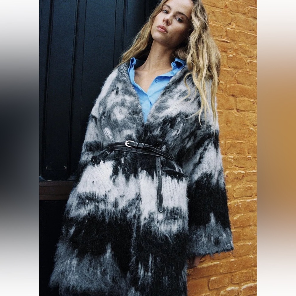 ZARA OPEN FRONT KNIT COAT XS/S NWT